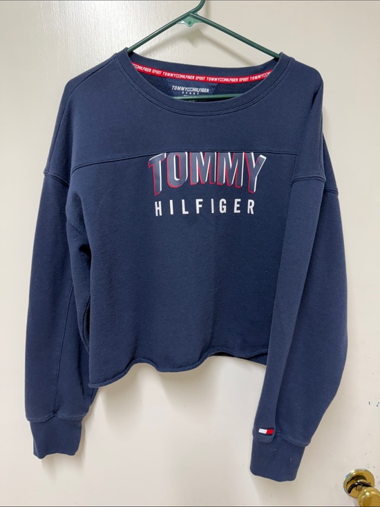 Tommy Hilfiger Tops - Tommy Hilfiger Navy Pullover Sweatshirt with Contrast Logo